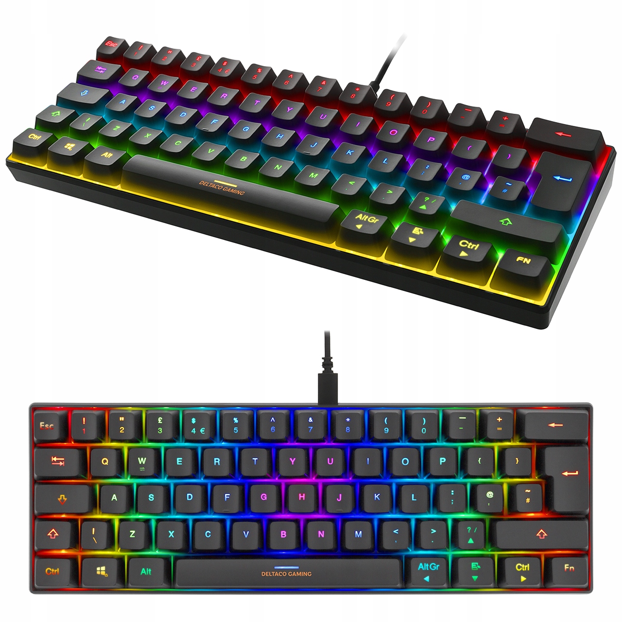 Klawiatura mechaniczna Deltaco z podświetleniem RGB USB czarna UK
