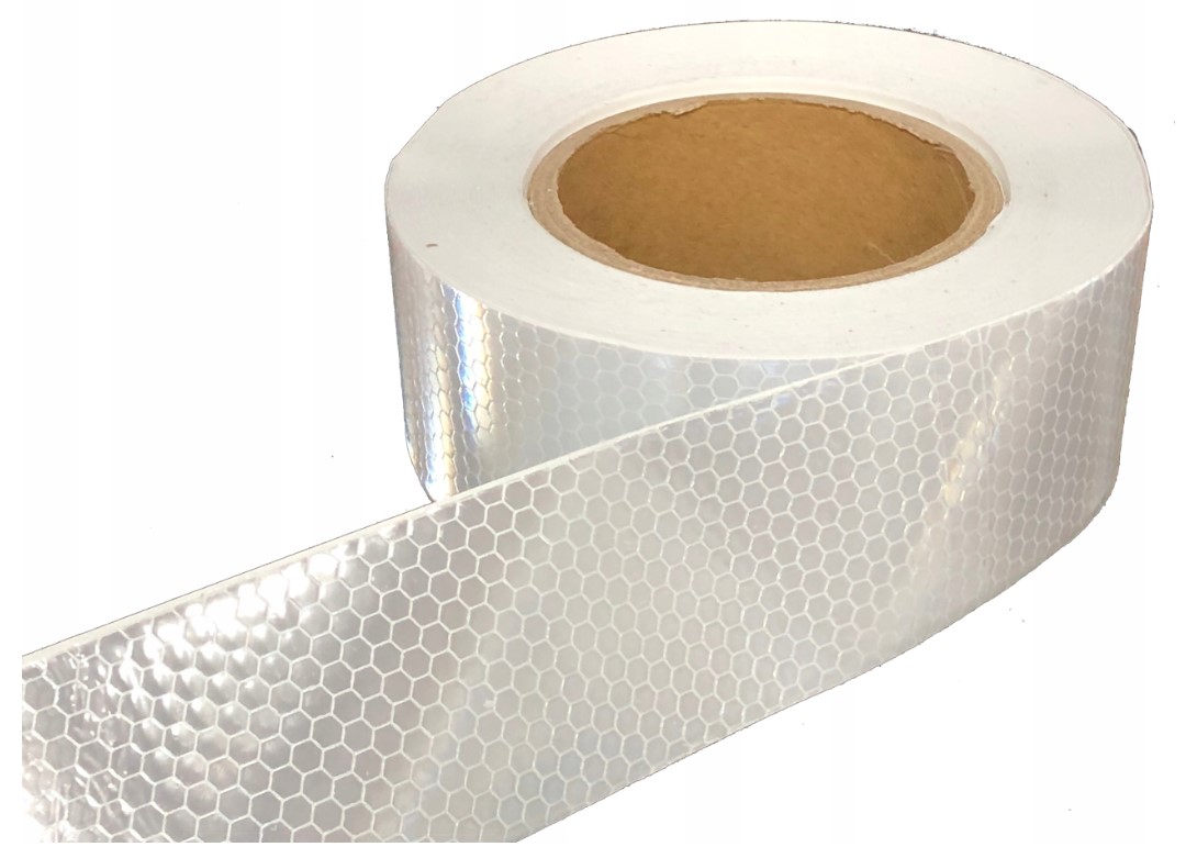 TAŚMA ODBLASKOWA BIAŁA SAMOPRZYLEPNA 25M X 5CM