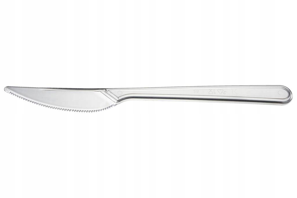 NÓŻ NOŻE PLASTIKOWE PRZEZROCZYSTE BEZBARWNE a50szt