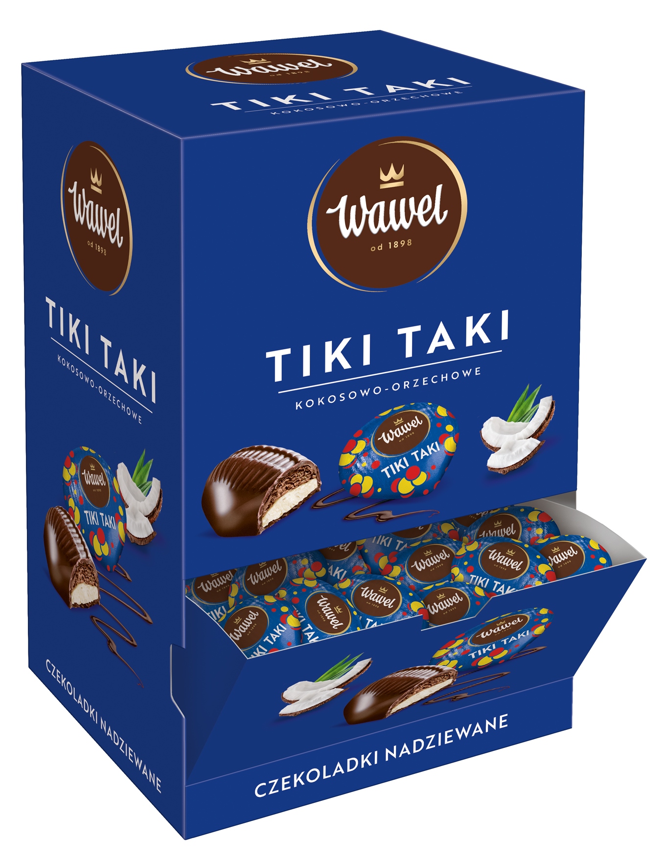 Cukierki w czekoladzie Czekoladki Tiki Taki orzechowo kokosowe Wawel 2,2kg