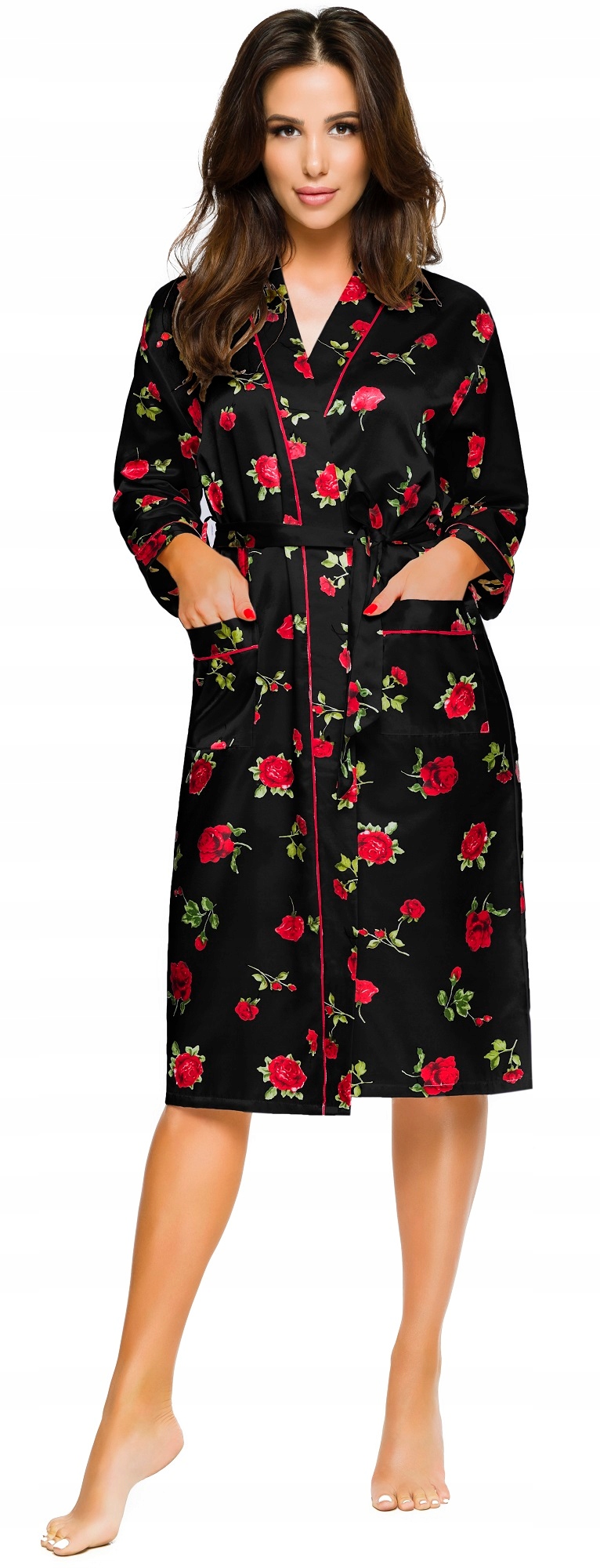 SATYNOWY SZLAFROK DAMSKI PODOMKA PORANNIK M Marka Inna marka