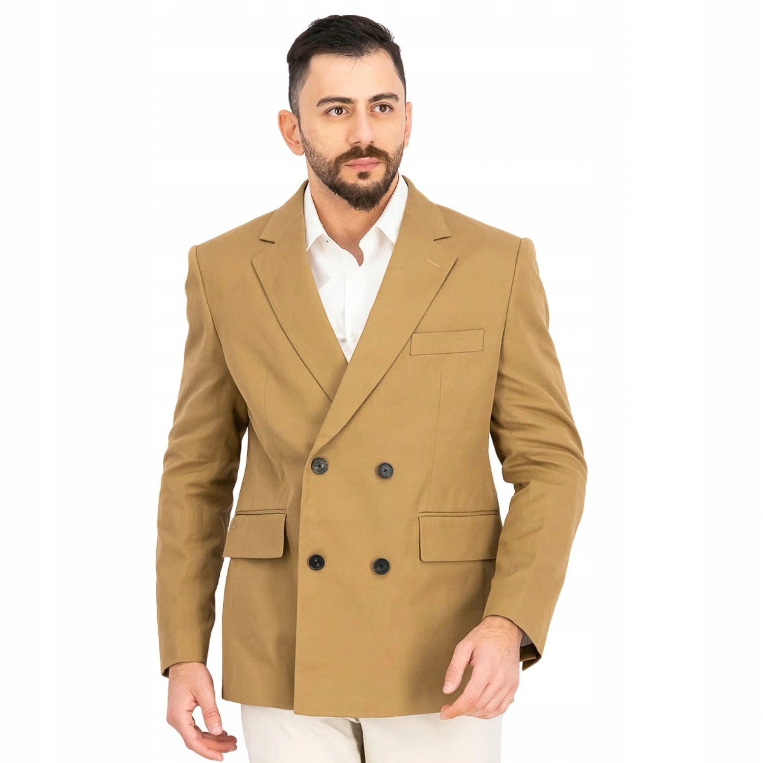 Marynarka męska Lacoste brązowa z lnem biznesowa r. 48