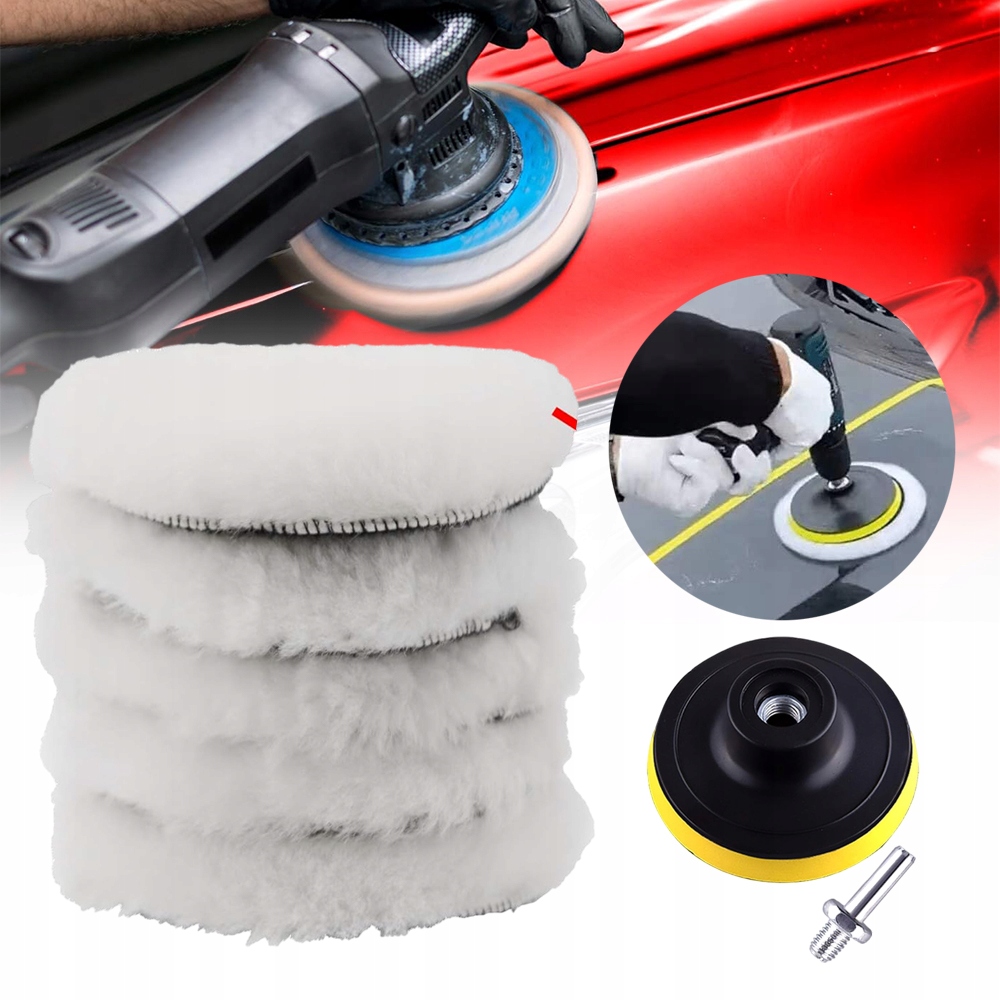 5 X NAKŁADKA POLERSKA DO SAMOCHODU 150 MM, TARCZA DYSK DO SZLIFIERKA KĄTOWA