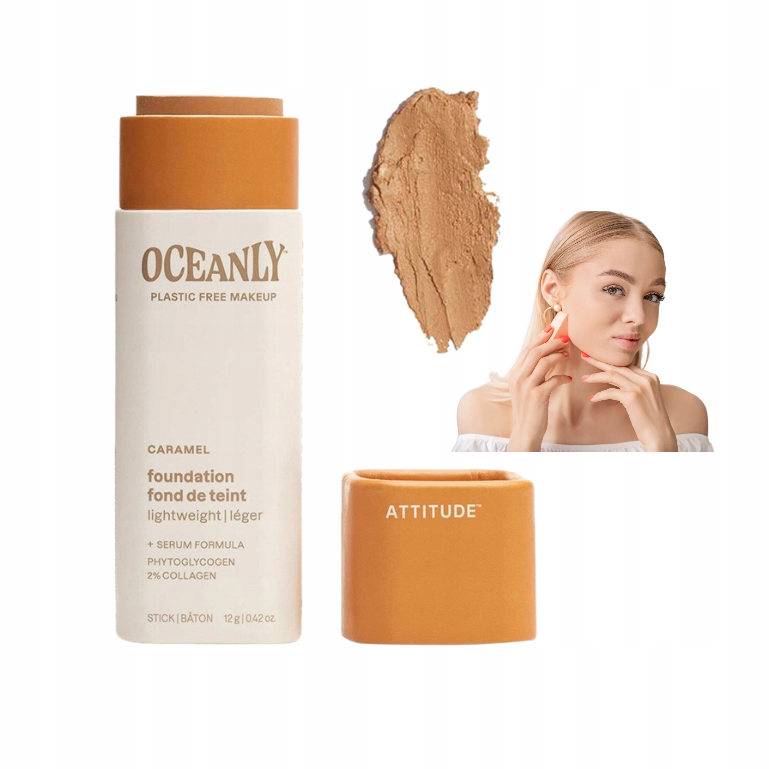 Podkład do Twarzy Kremowy Lekko Kryjący Sztyft Caramel Attitude Naturalny