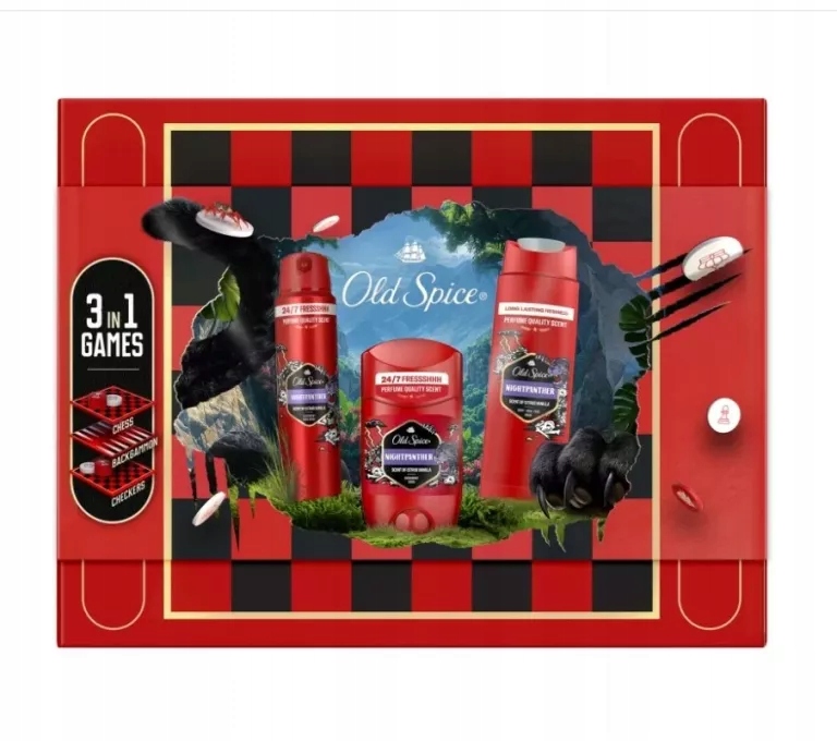 Old Spice Night Panther deodorant tuhý Gel Hra 3v1 Sada