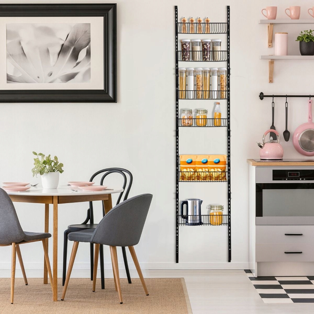 ORGANIZER ŚCIENNY / DRZWIOWY 6 PÓŁEK METALOWY Kolor mebla czarny