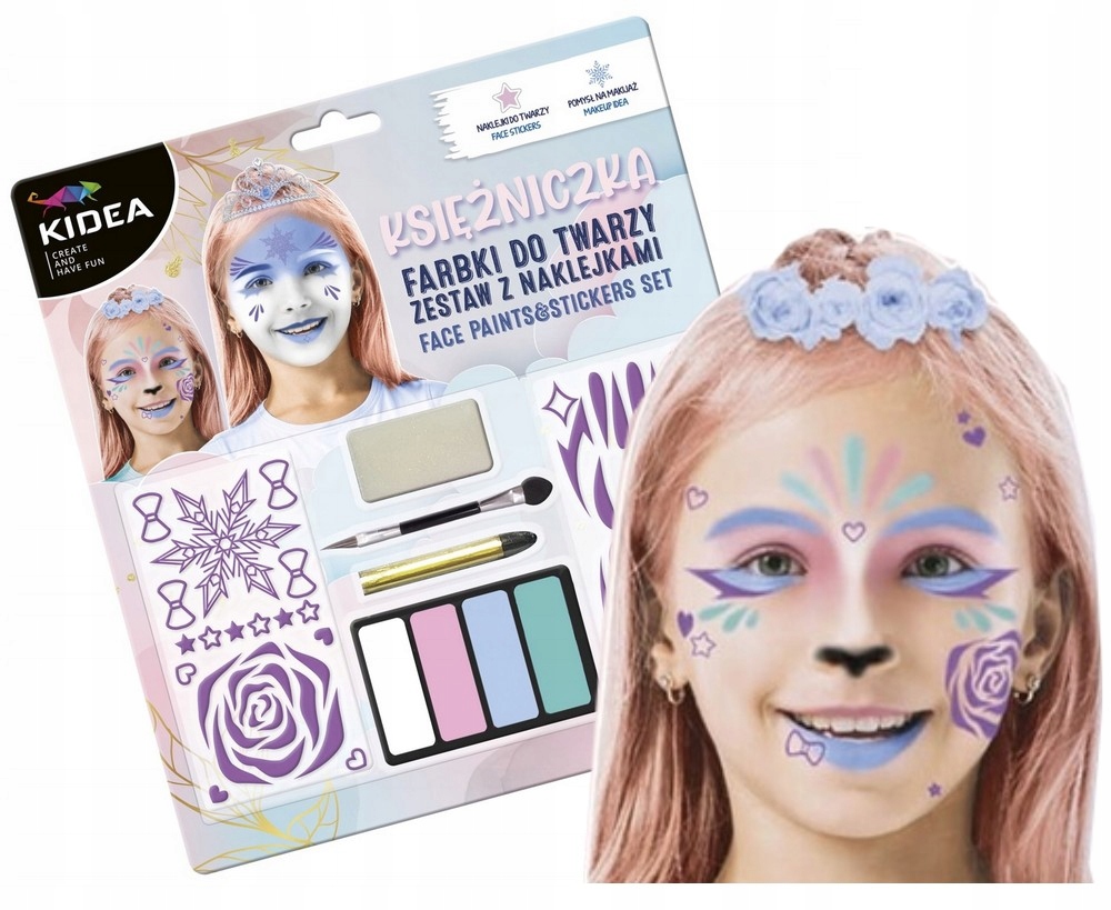 

Zestaw Do Malowania Twarzy Księżniczka z naklejkam