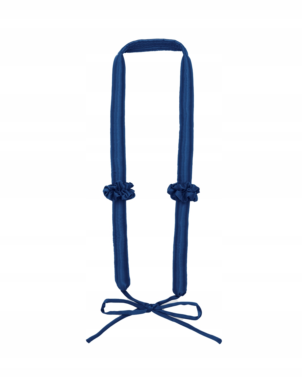 ALMANIA Wąski wałek do włosów jedwab - granatowy