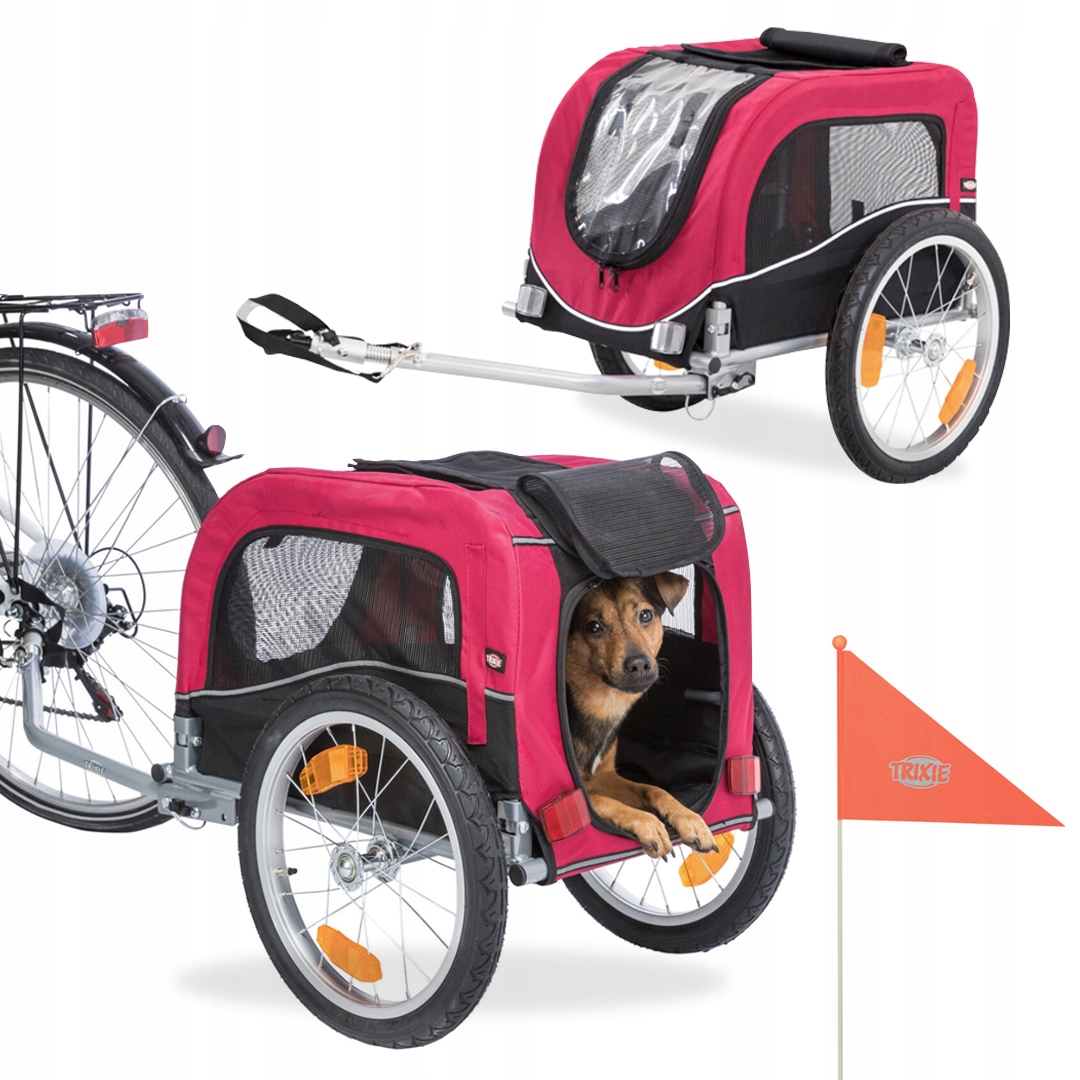 Przyczepka Rowerowa Wózek Transporter dla Psa Kota Odblask Trixie S/do 15kg