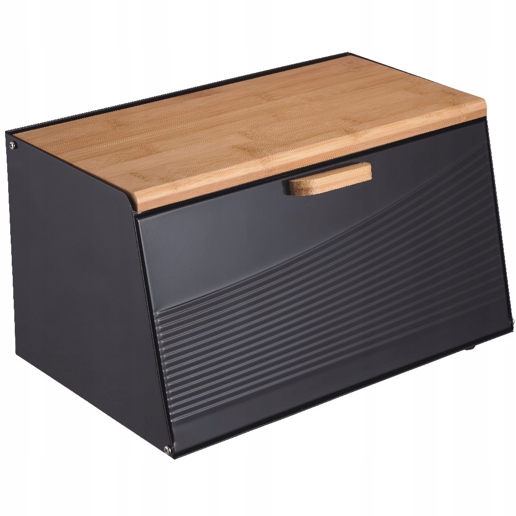 POJEMNIK NA CHLEB BUŁKI PIECZYWO METALOWY CHLEBAK CZARNY BAMBUS + SZPATUŁKA Rodzaj jednoczęściowy