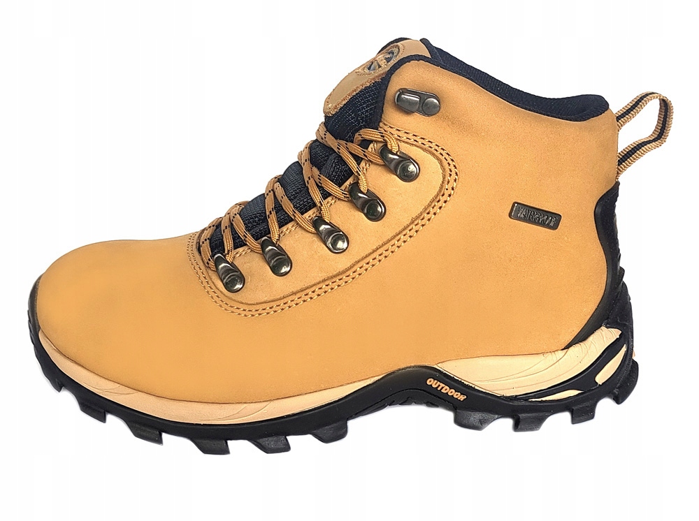 Trekkingové kožené zimní boty American sněhule kůže membrána žluté 41