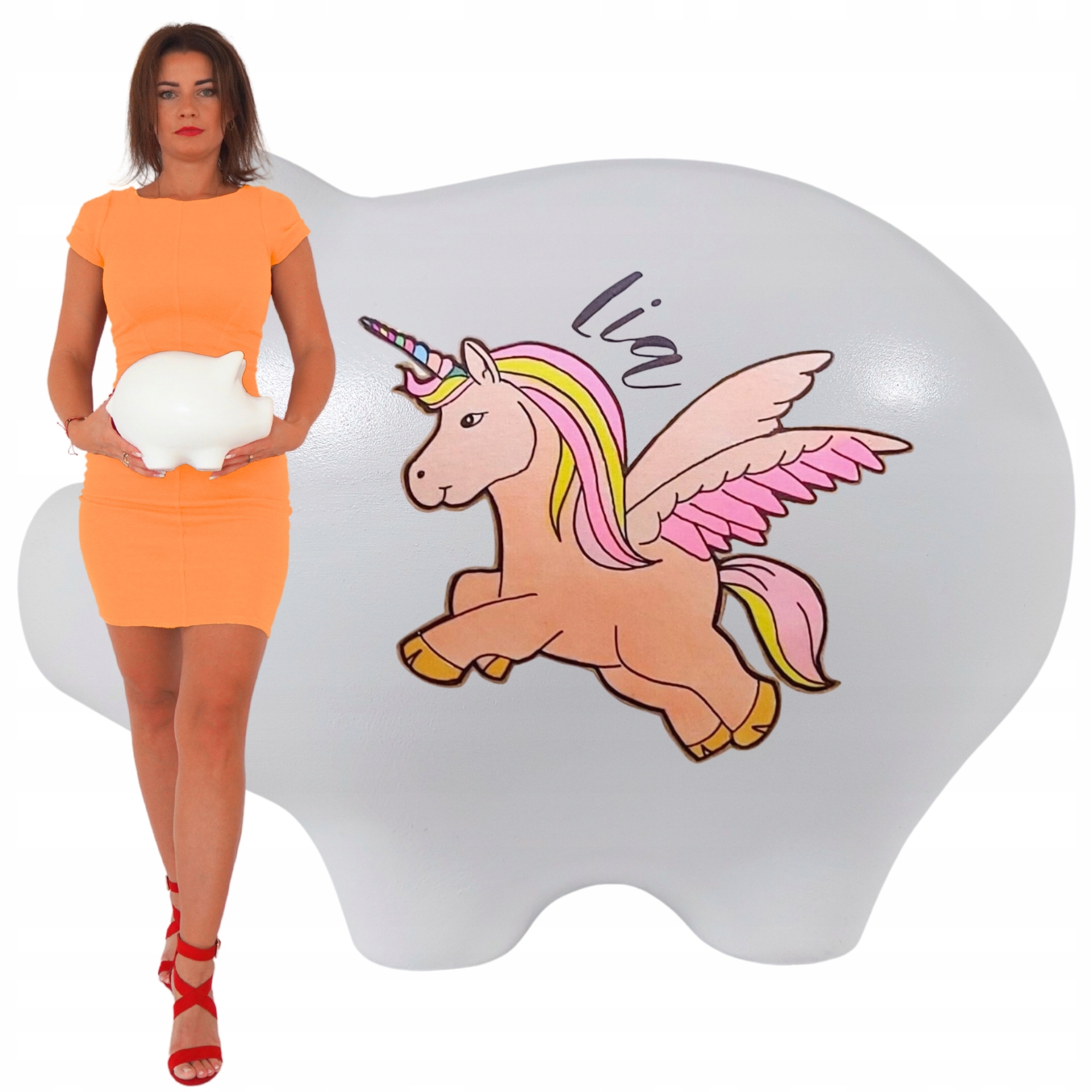 Prasátko pokladnička S Jménem tvůj nápis Personalizovaná keramická velká XL