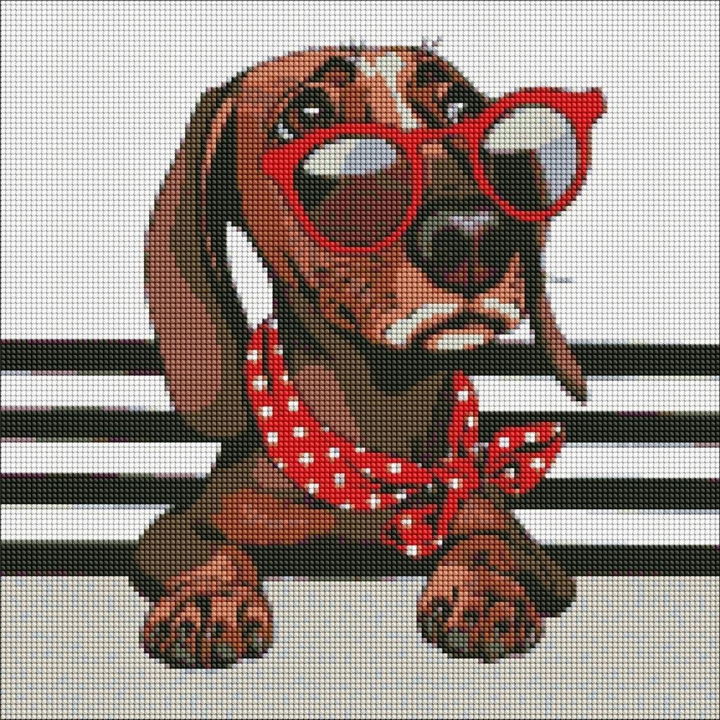 Diamantová mozaika Jezevčík 40X40cm