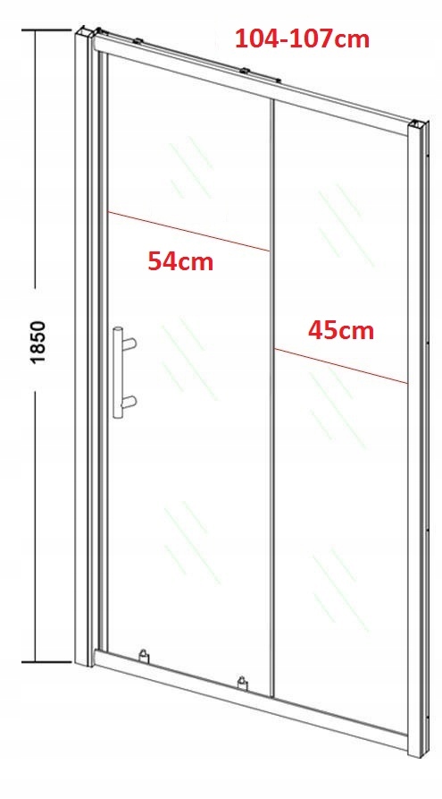 Czarne BLACK PRZESUWNE Drzwi 105 cm reg. 104-107cm Marka Lavado