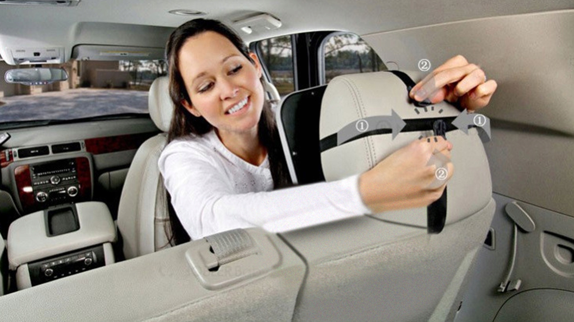 LUSTERKO DO OBSERWACJI DZIECKA W SAMOCHODZIE AUCIE montaż na tylną kanapę Kolor dominujący czarny