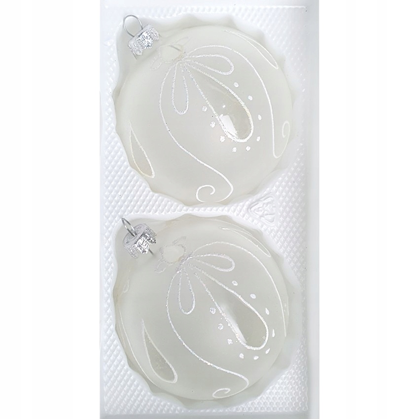 

Bombki 10cm/2szt dekor szklane choinkowe koronka