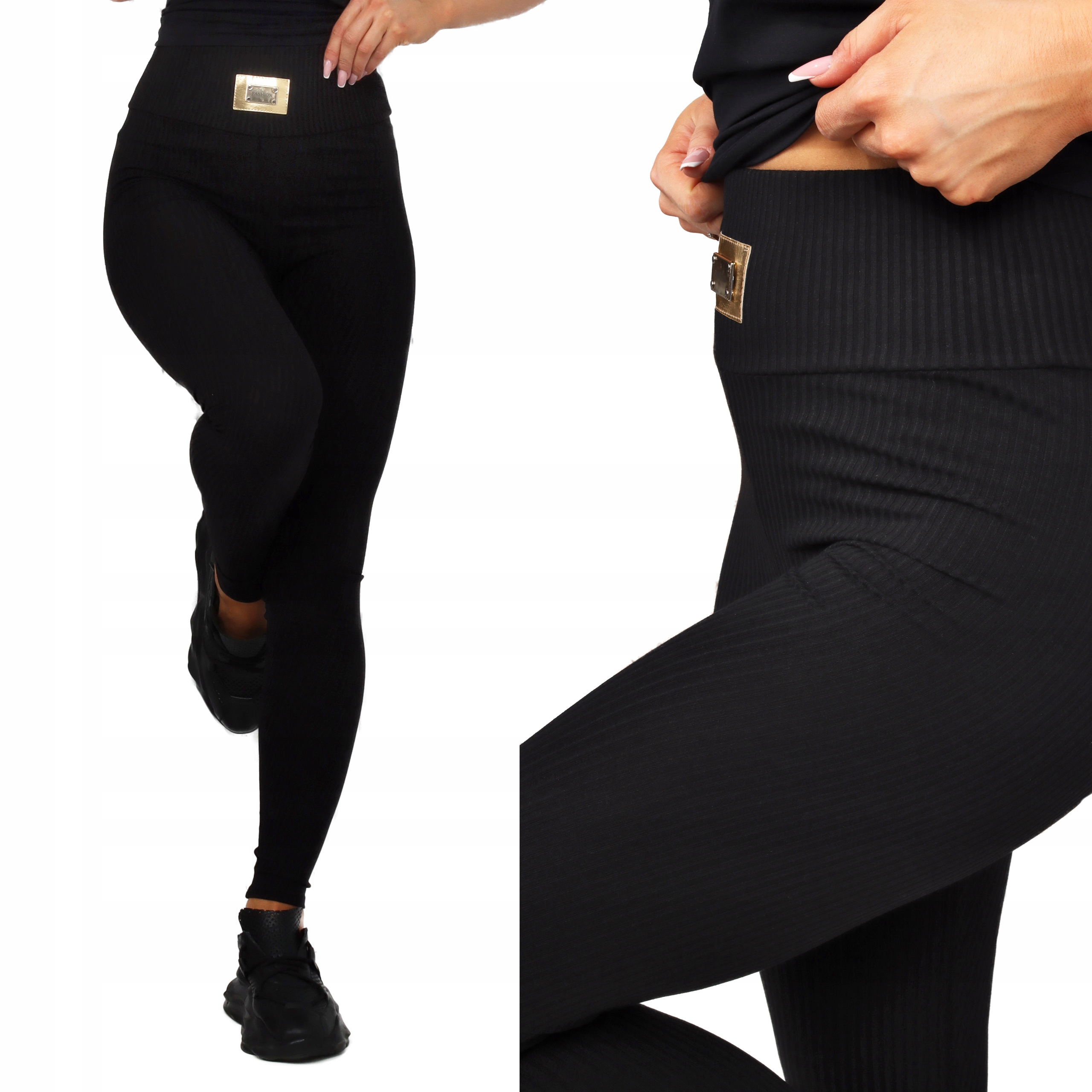

Legginsy Damskie Getry Spodnie Prąż 40/42 L/XL Cza