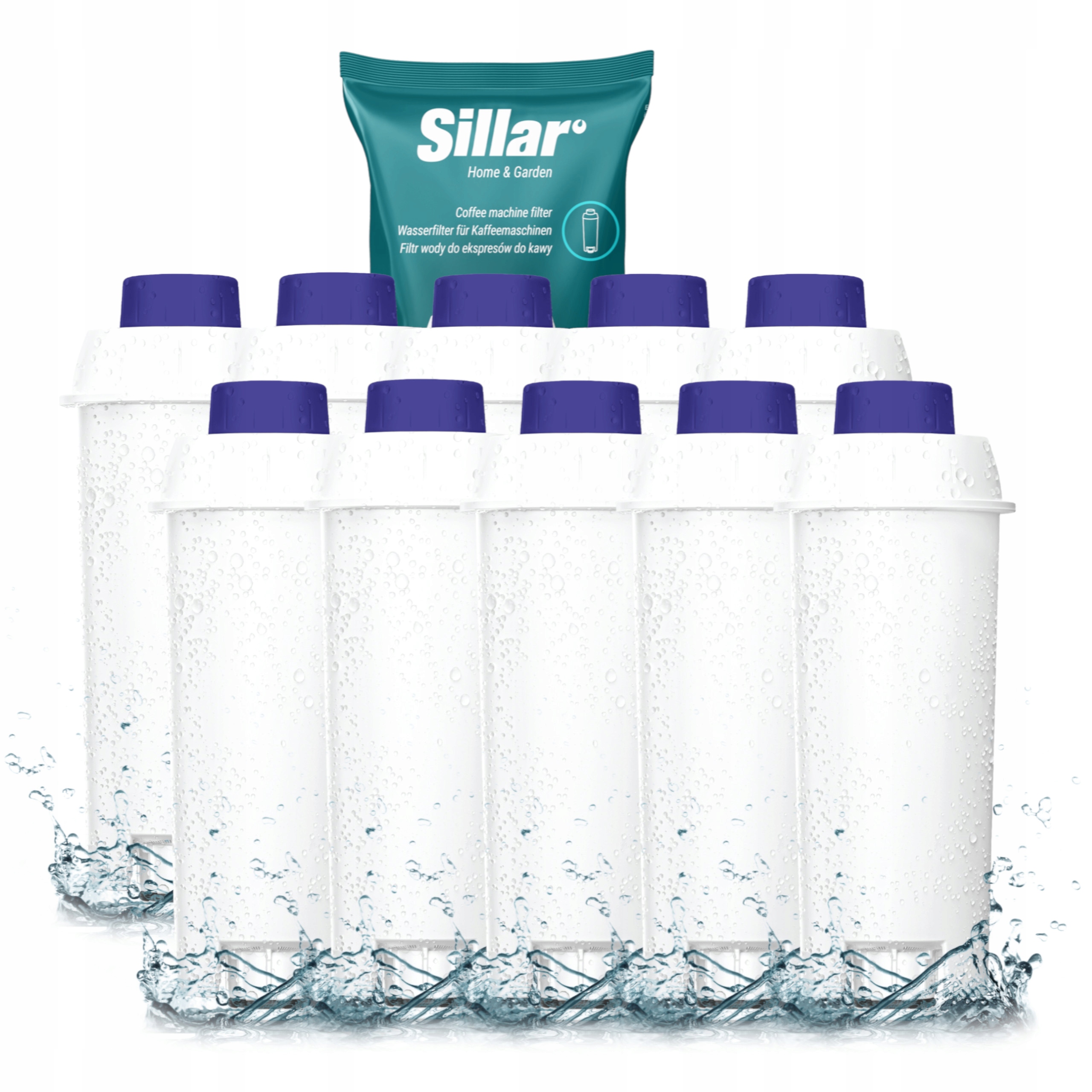 Filtr vody do kávovaru Delonghi Magnifica, náhrada 10 kusů, náplň Sillar