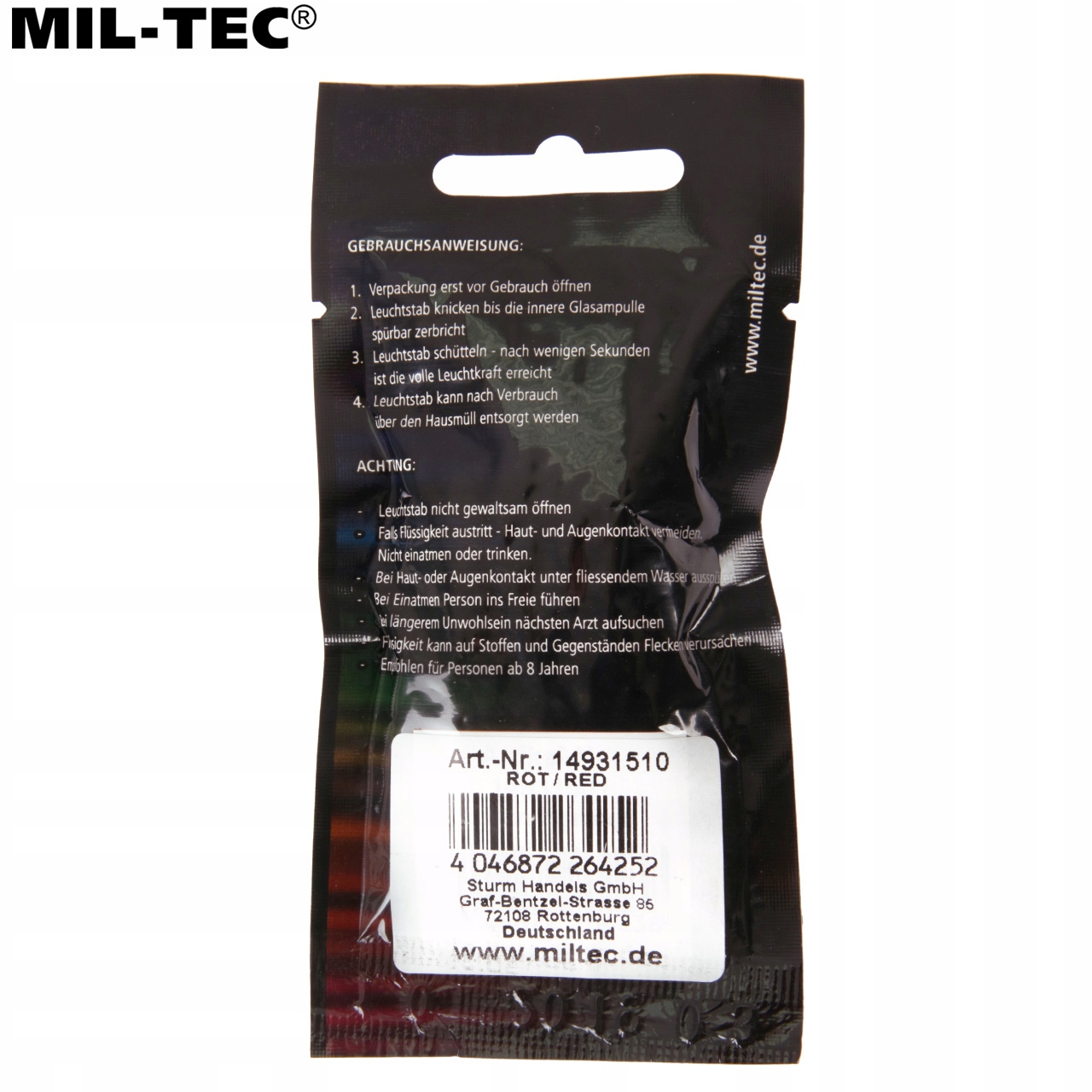 Światło chemiczne Oświetlenie Mil-Tec Lightstick Mini 10szt. - CZERWONE Marka Mil-Tec