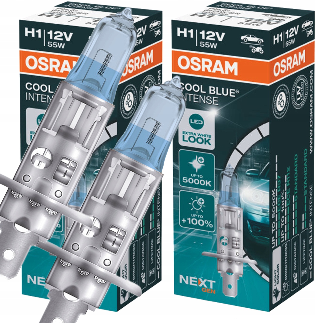 

Żarówki Osram H1 12V 55W P43 Coolblue Nextgen 2szt