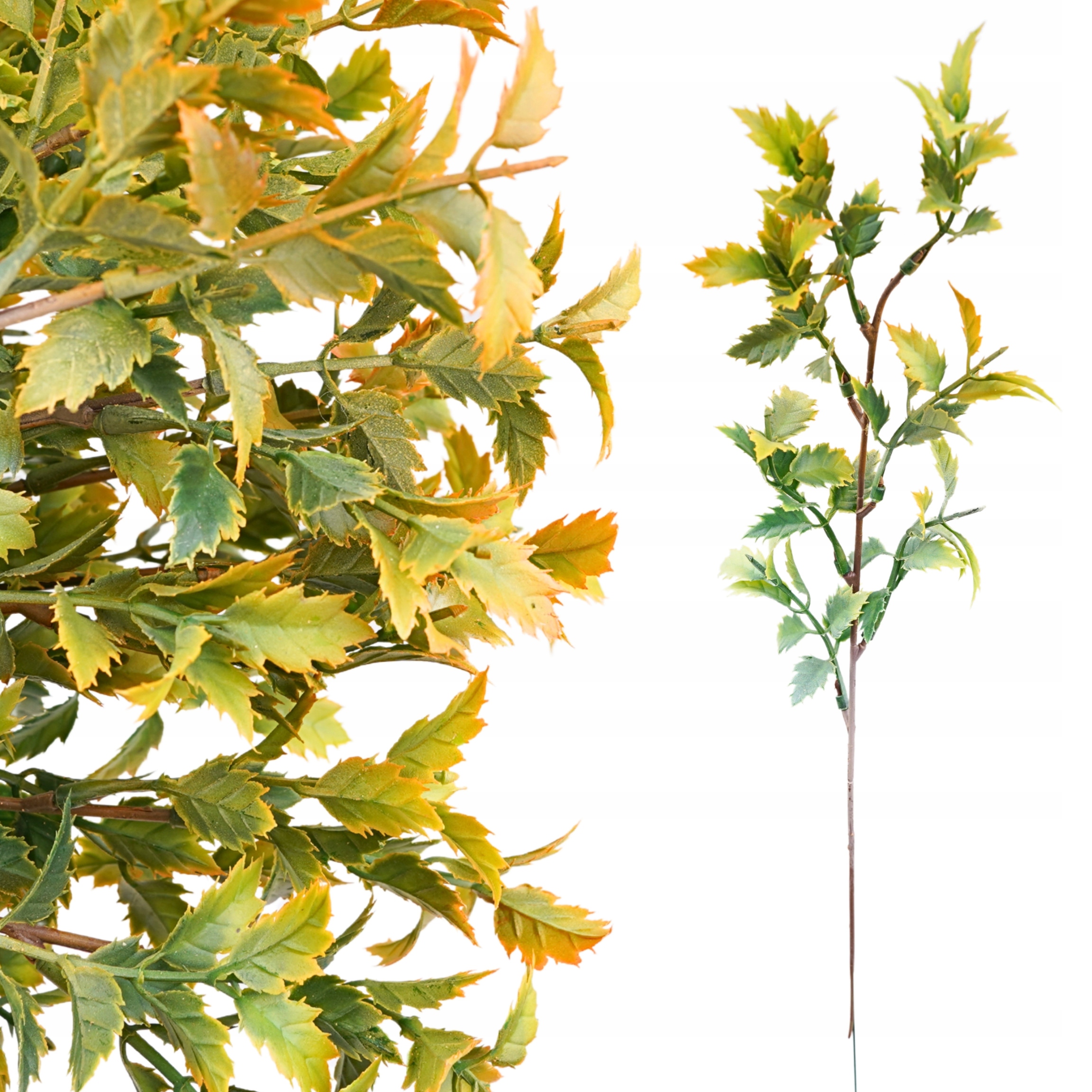 SZTUCZNE KWIATY POJEDYNCZA GAŁĄZKA LIŚCIE PIK OSTROKRZEW DO KOMPOZYCJI 39CM