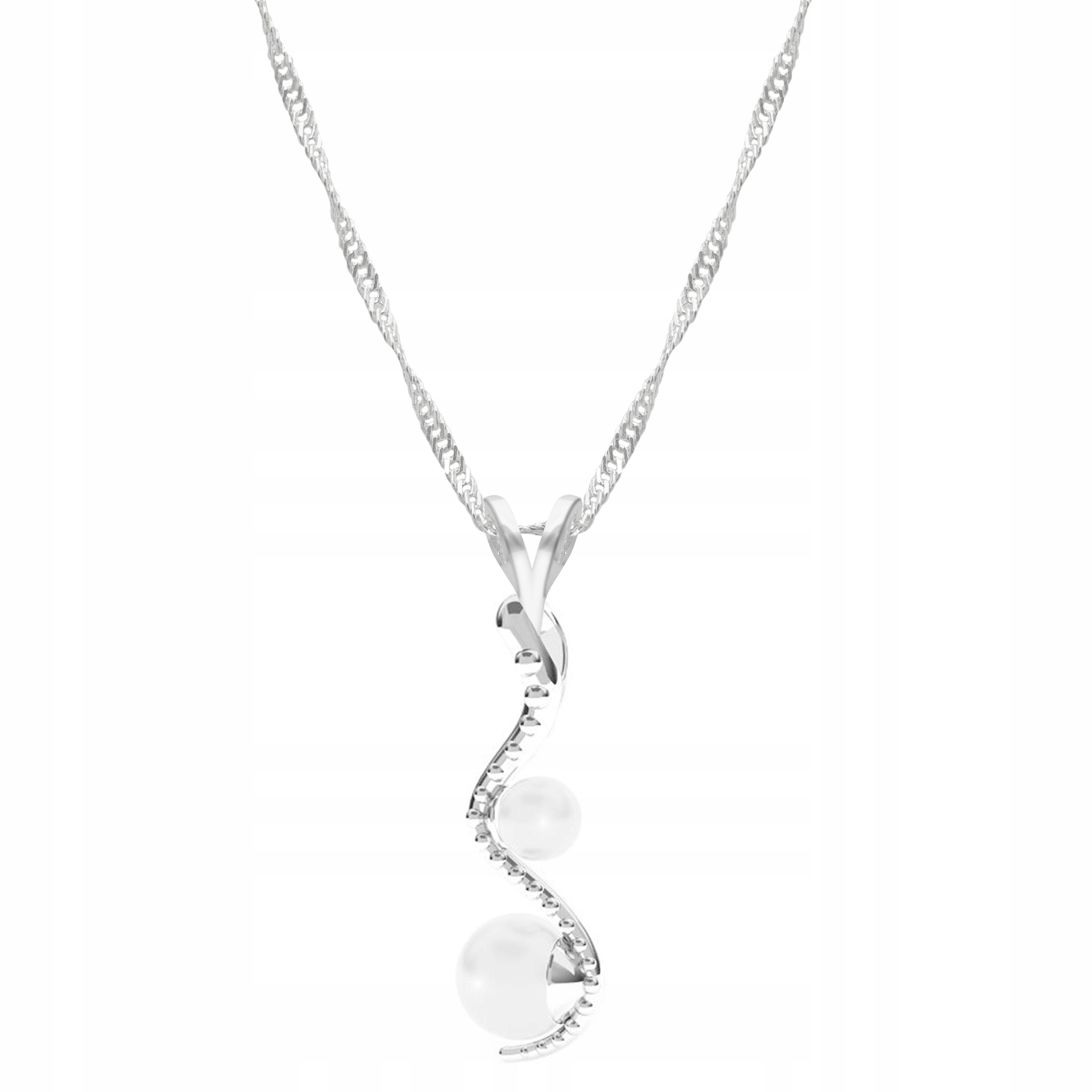 Stříbrný řetízek náhrdelník 925 Had s perlou Snake