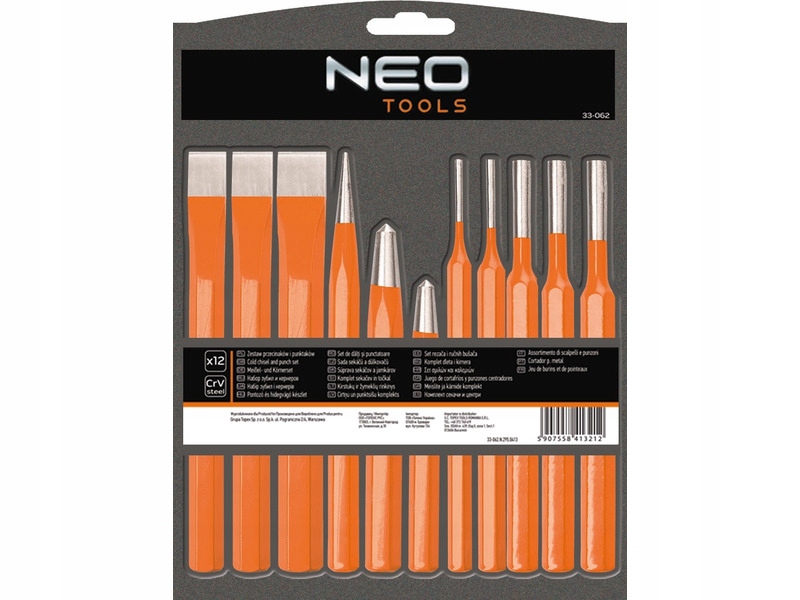 Zestaw wybijaków i przecinaków NEO 33-062 12 szt. Marka Neo Tools
