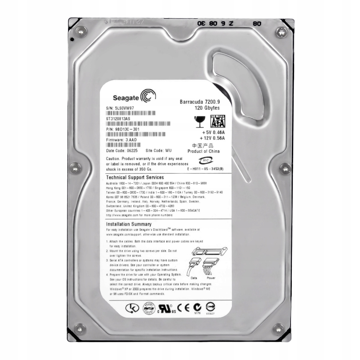 Seagate Barracuda 7200.9 120GB 7.2K 8MB Sata II 3.5'' ST3120813AS
