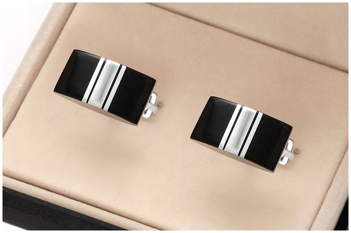 METALOWE Spinki do Mankietów Koszuli PUDEŁKO sk159 Materiał cynk stal