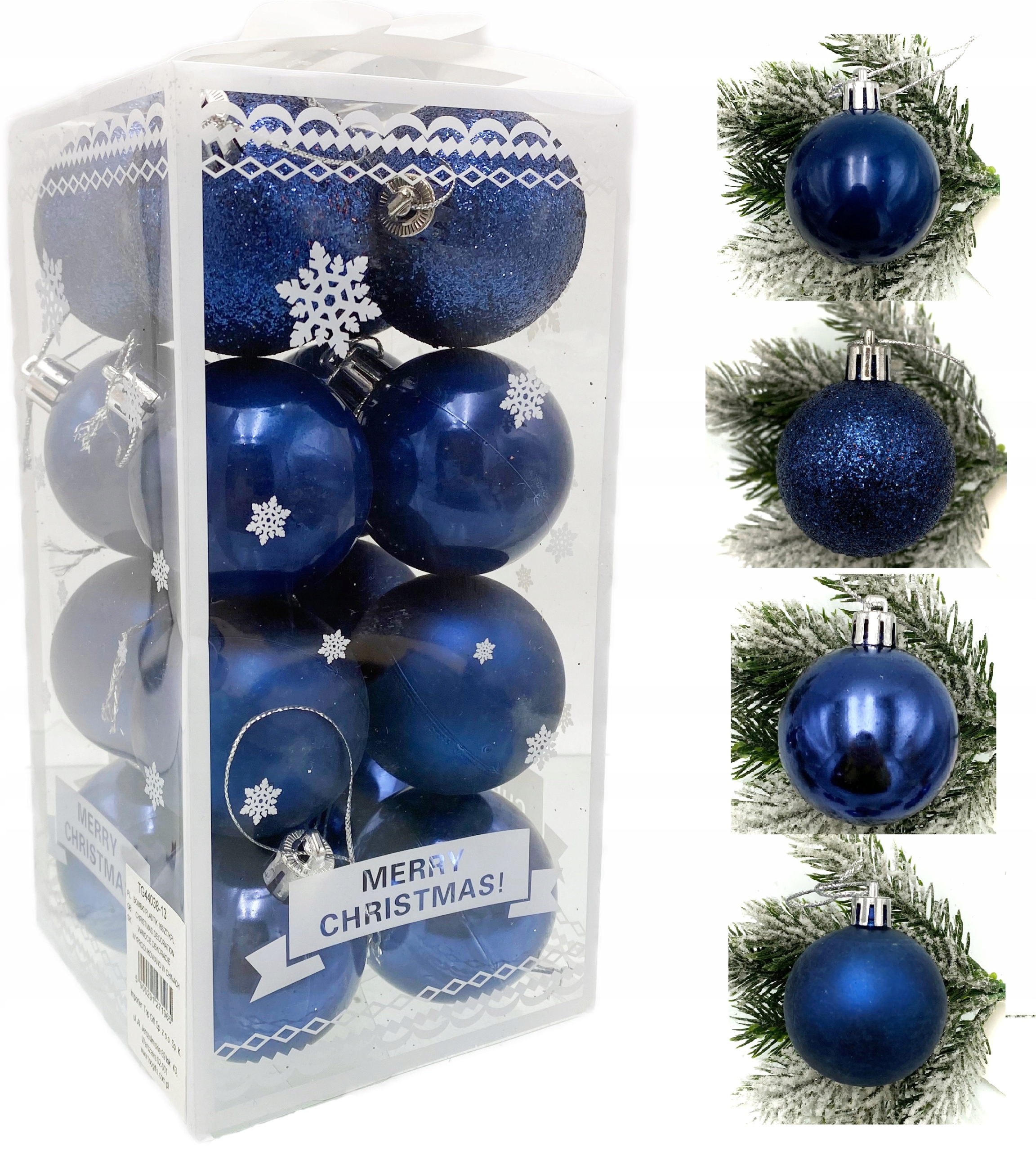 

Bombki Bańki Granatowe Niebieskie Zestaw 4cm 16szt