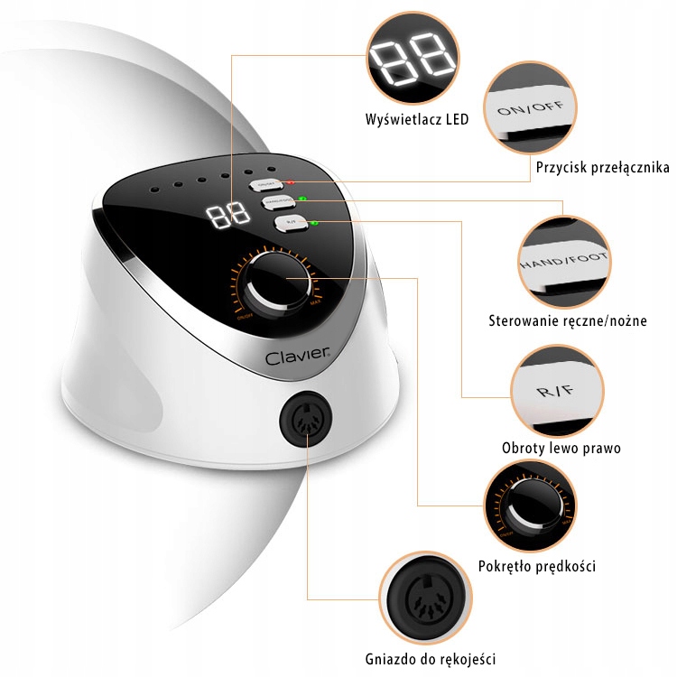 Frezarka do Paznokci Manicure 65W Pedicure Mocna Profesjonalna Frezy Zestaw Model FX820