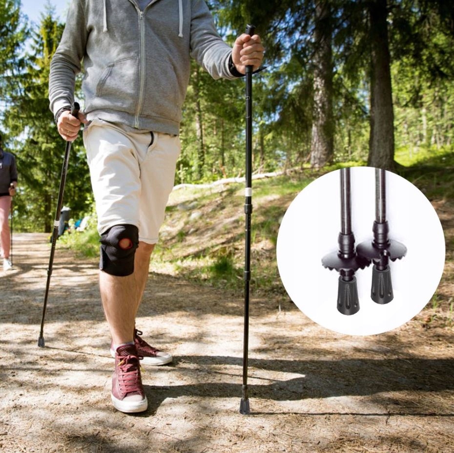 ZESTAW KIJKI NORDIC WALKING 2szt KOŃCÓWKI GRATIS Długość całkowita 140 cm