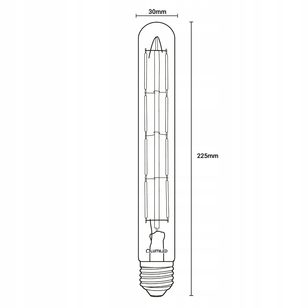 6X Żarówka LED E27 TUBA T30 8W = 65W 3000K LUMILED Szerokość produktu 3 cm