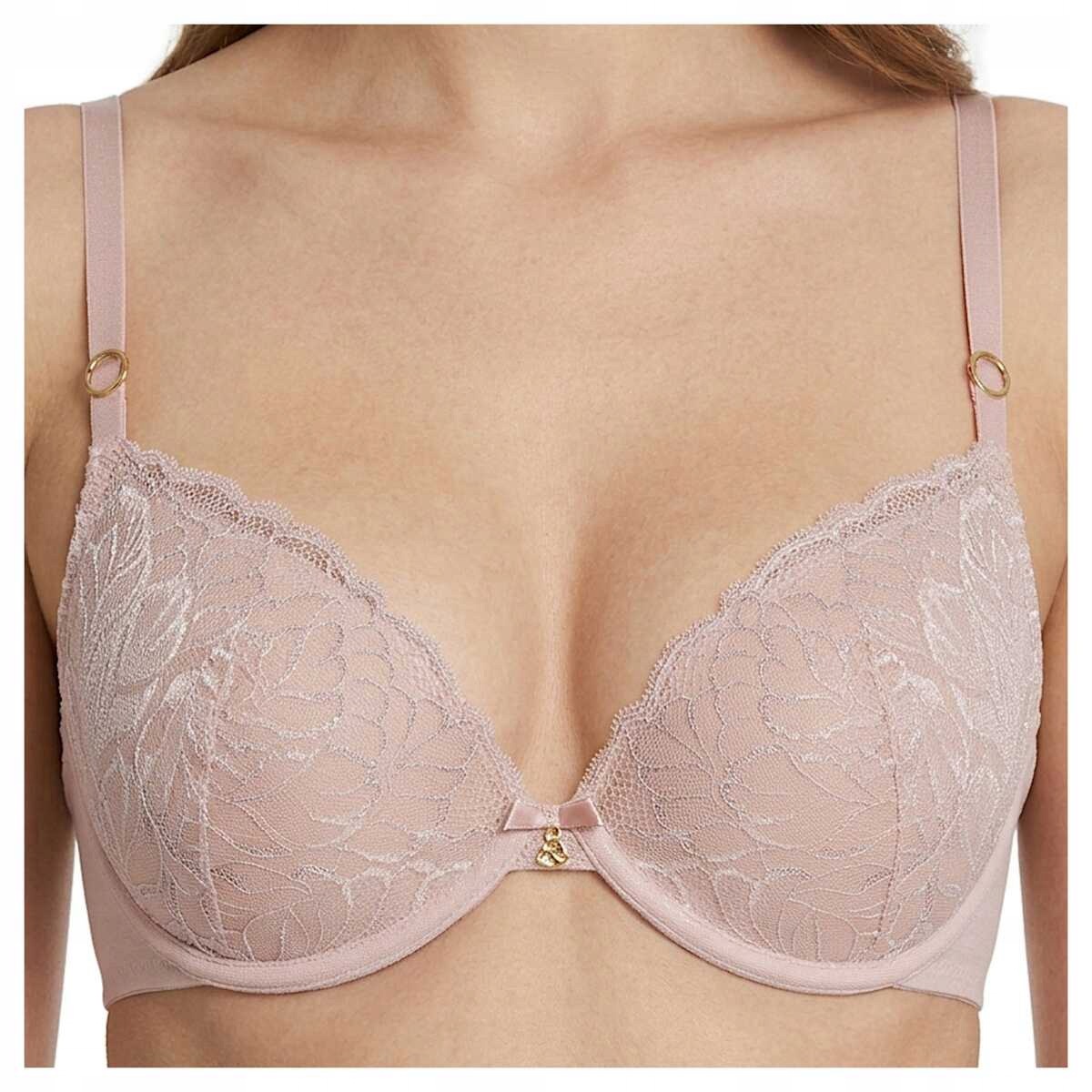 Samanta Push up podprsenka s krajkou Amelia A440 pudrová 70G