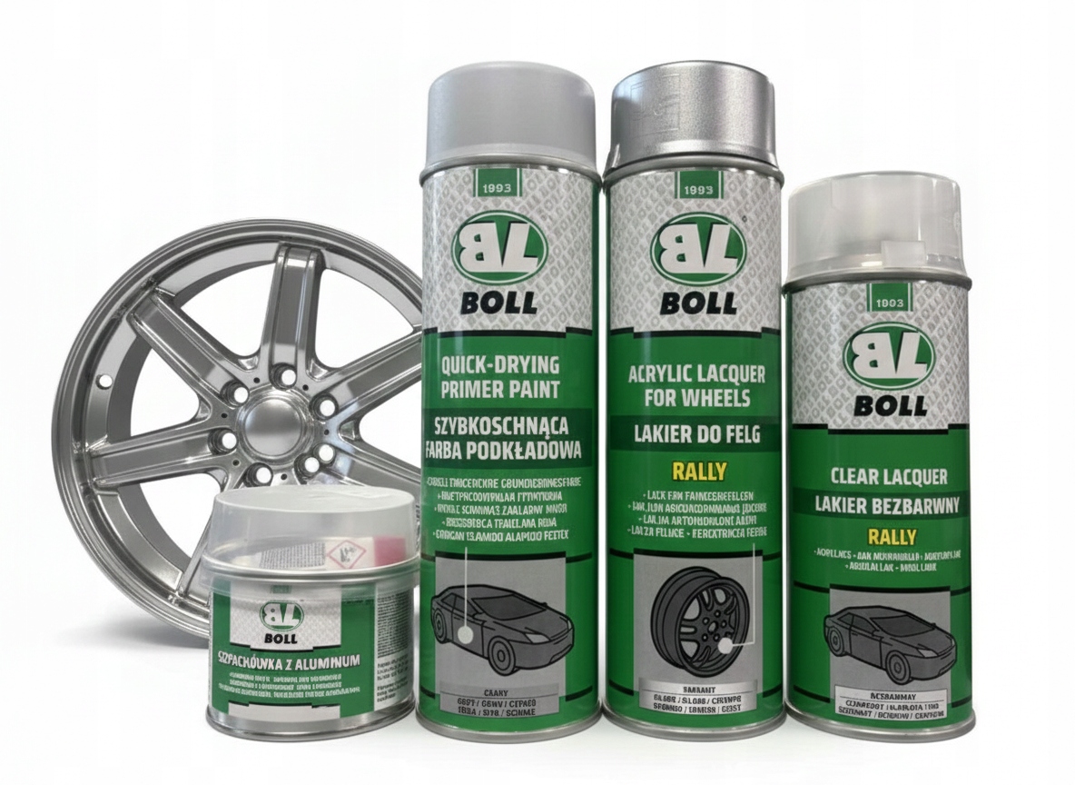 Zestaw Do Regeneracja Felg Ze Szpachlówką Szpachlą Aluminium Srebrny Boll