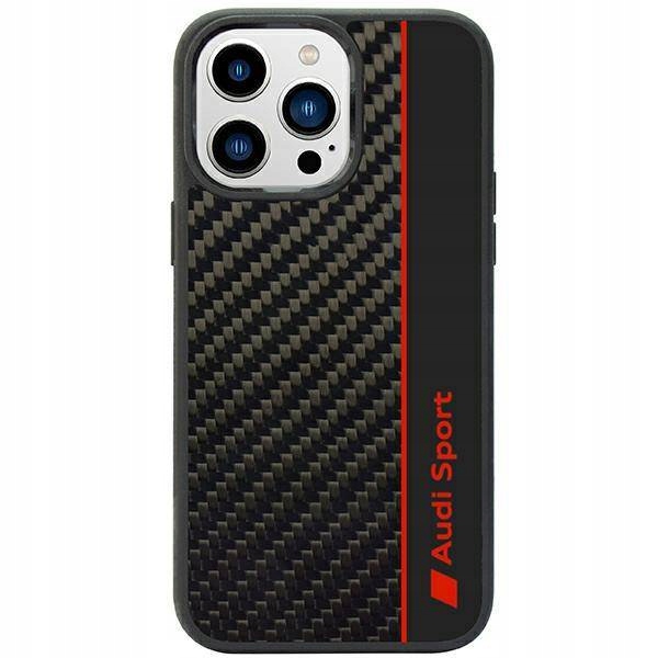 Audi Carbon Fiber Stripe etui do iPhone 14 Pro 6.1" czarny/black hard