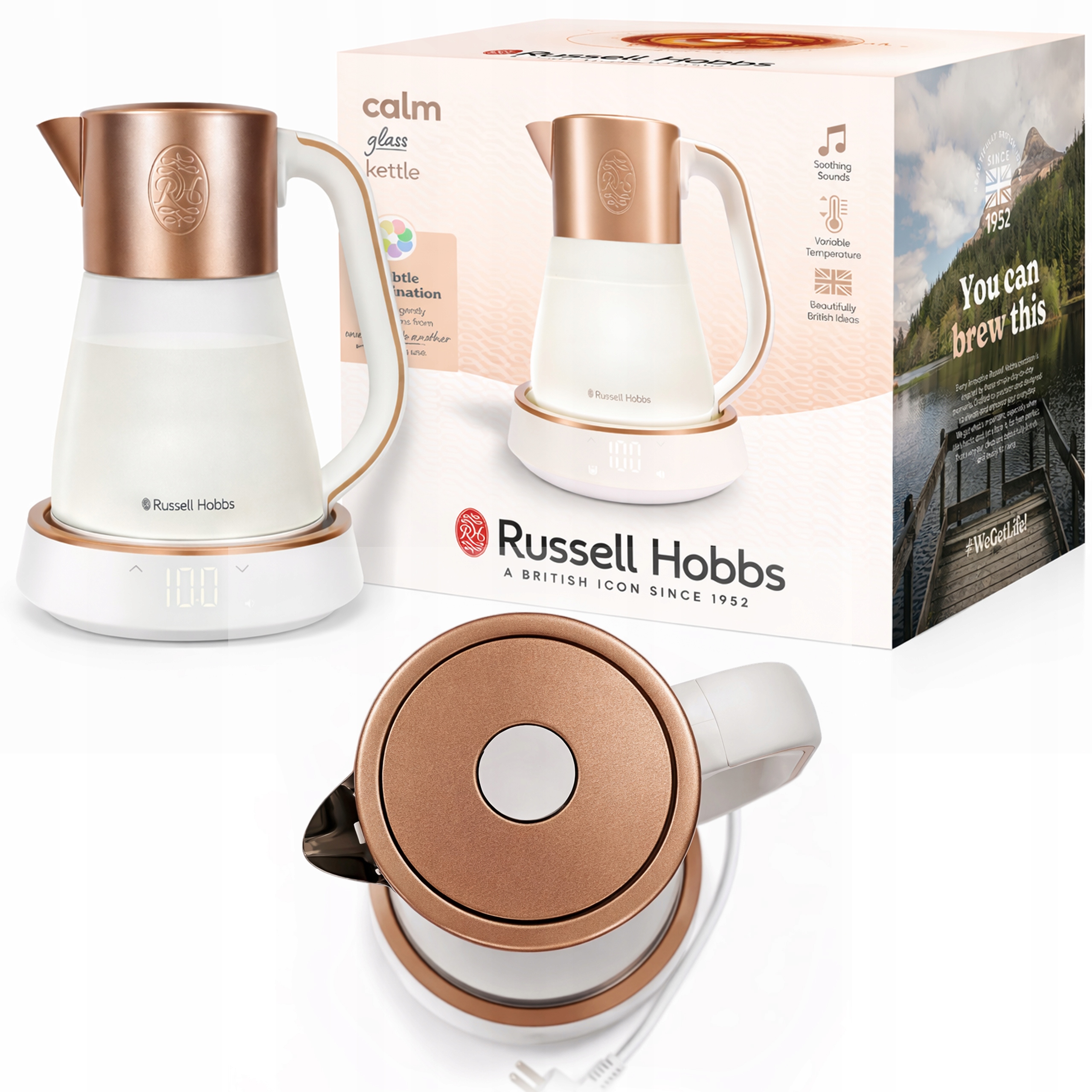 Czajnik Russell Hobbs Calm 27450-70 Regulacja Temperatury Szklany