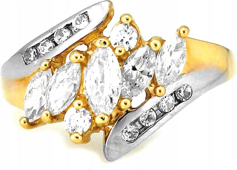 19r zlatý bohatý prstýnek s bílým zlatem 585 klasický model dárek