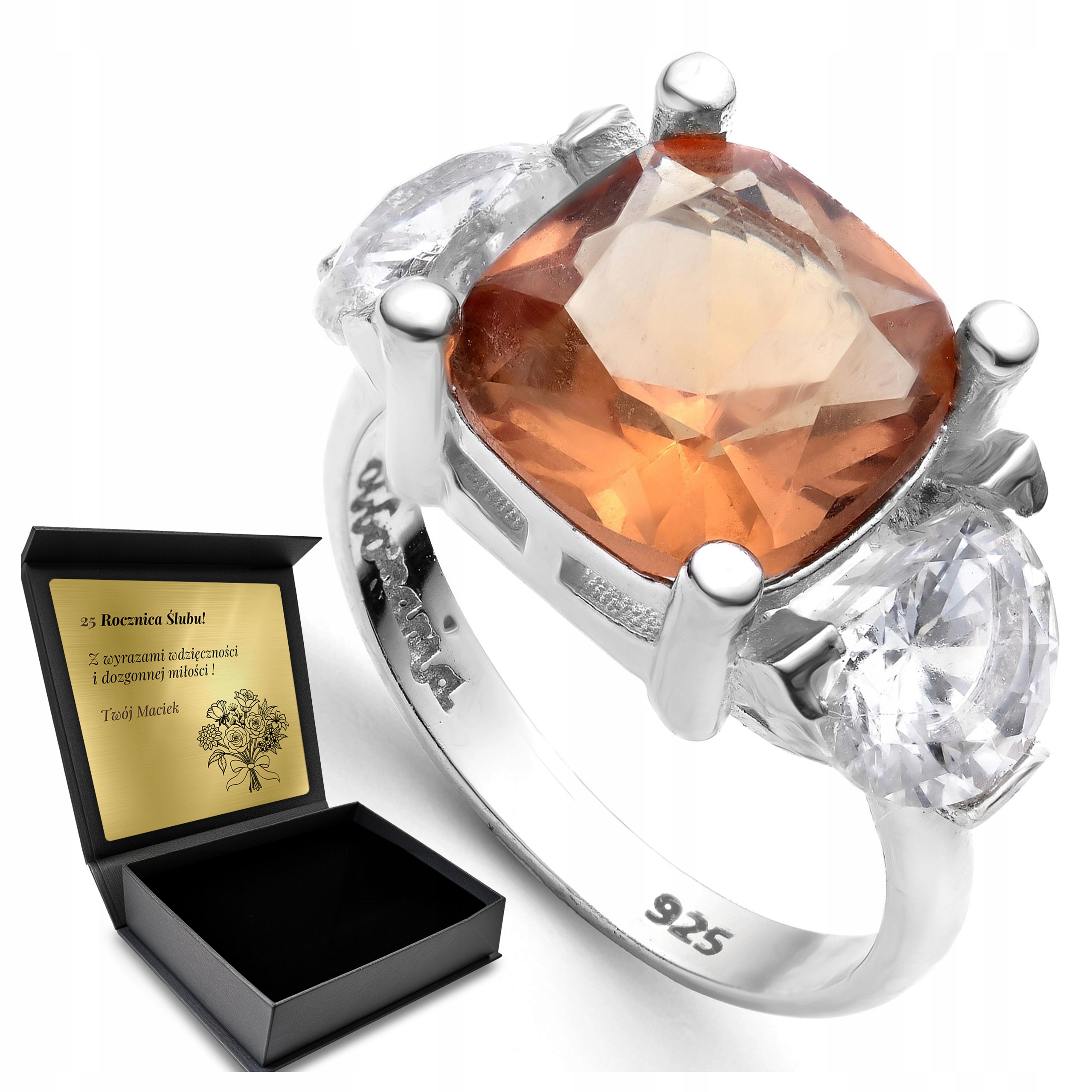 Prstýnek 925 Zirkony Zultanit Mění Barvu S Gravírováním Bonus