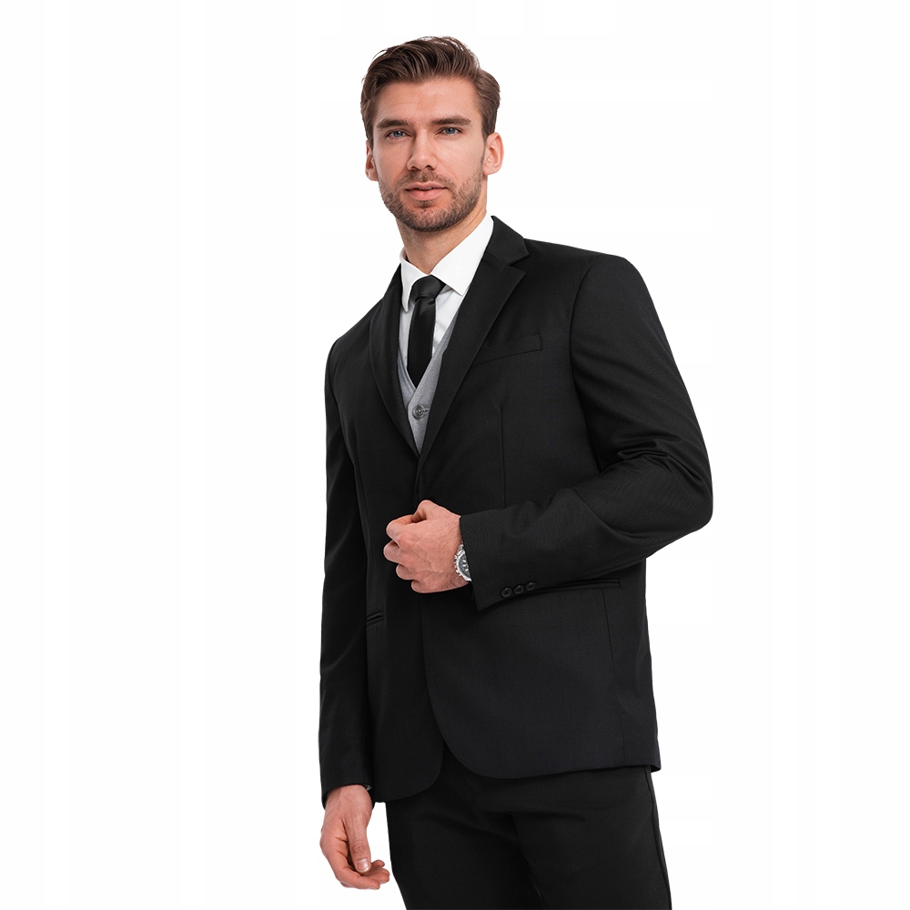 Pánská klasická sako 80% polyester černá V4 OM-BLZB-0115 L