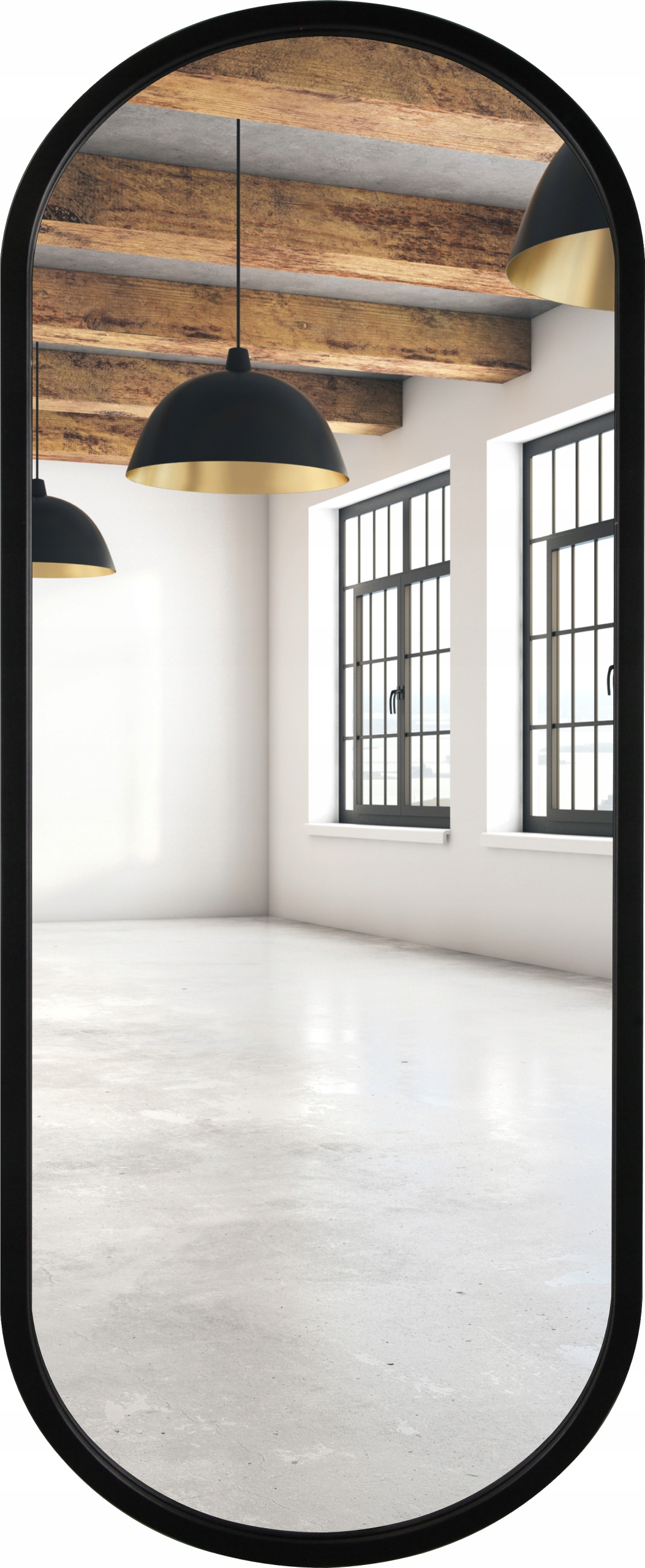 

Lustro Owalne Czarne Led 40x105