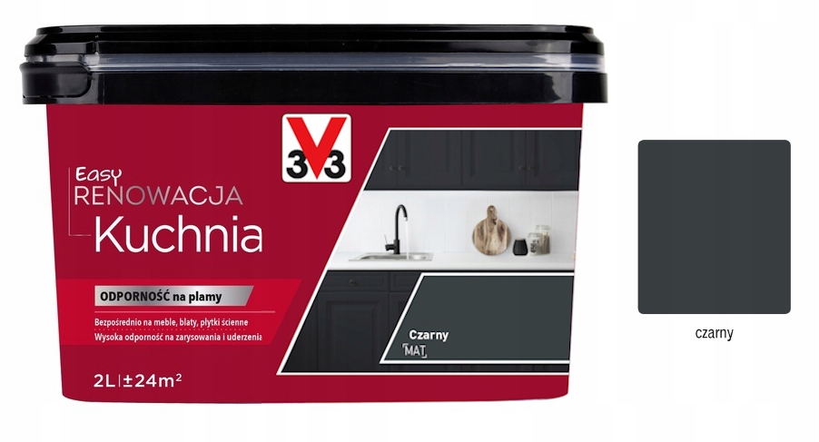 V33 Farba renowacja Kuchnia I Meble 2 L Czarny mat