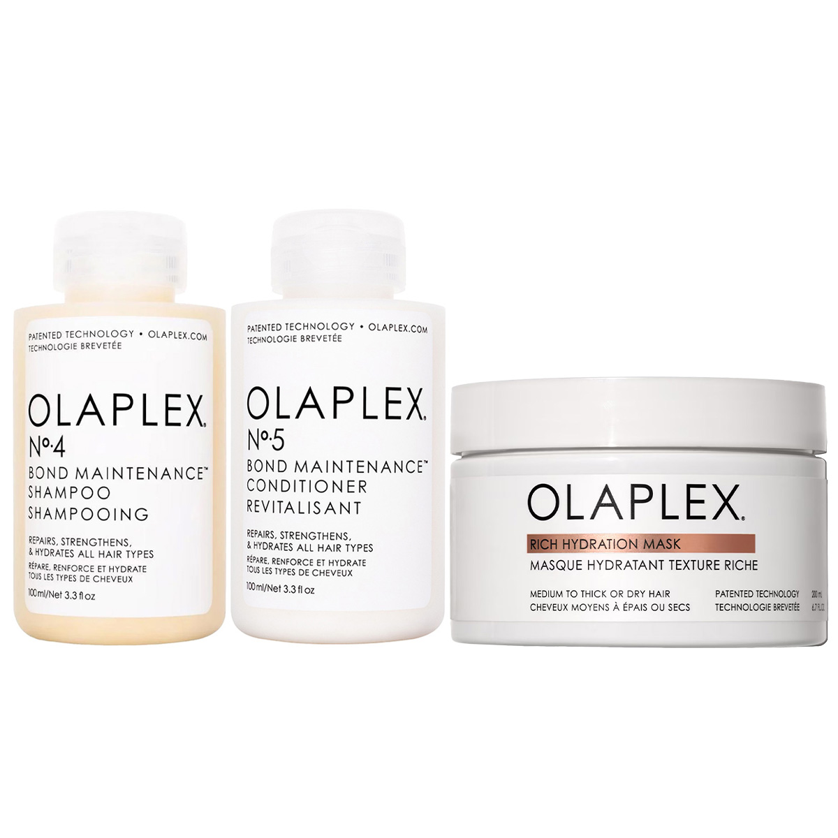 Olaplex sada pro oslabené a poškozené vlasy šampon kondicionér maska