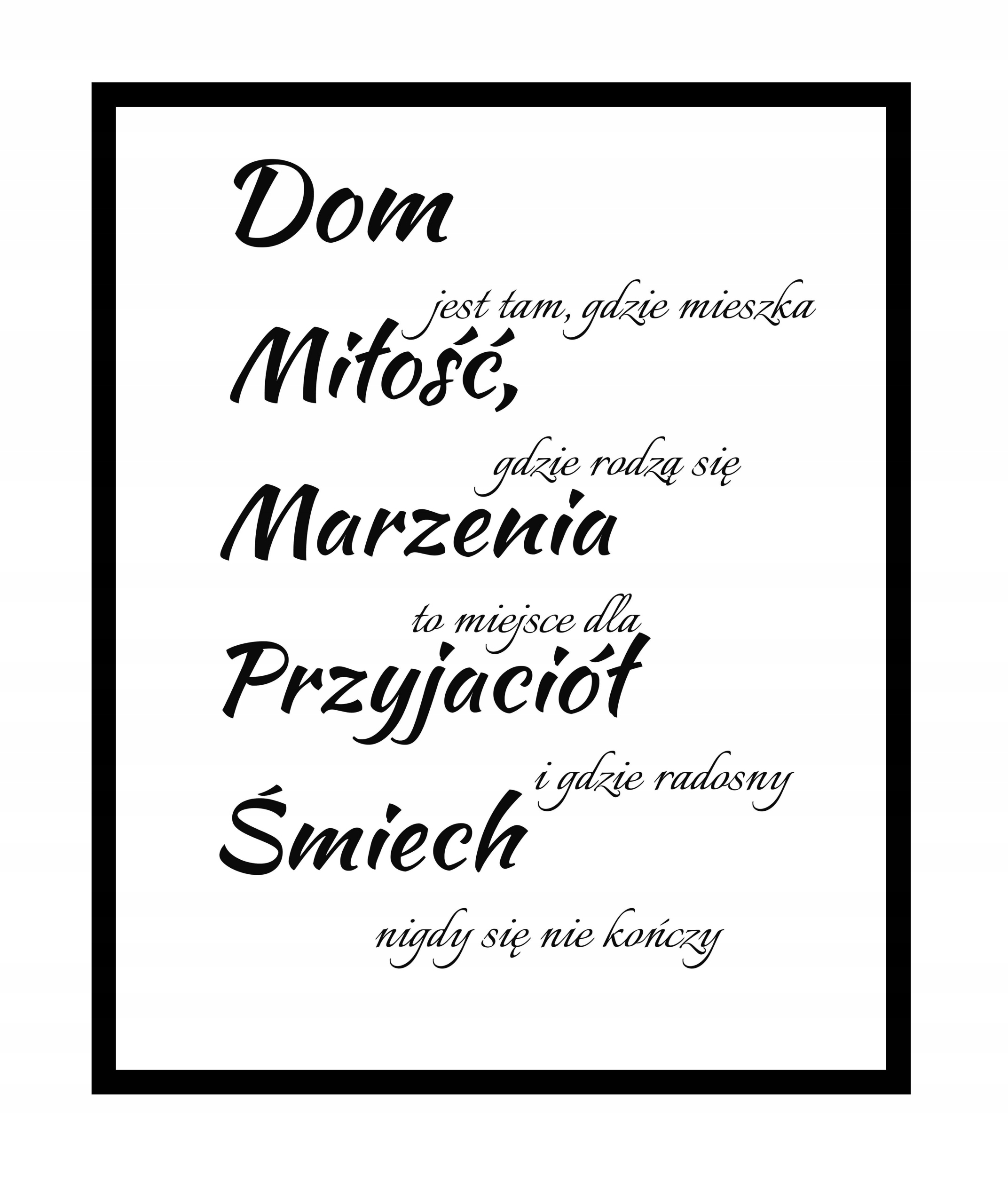 

Obraz W Ramie Stylowy Plakat Z Napisem Dom