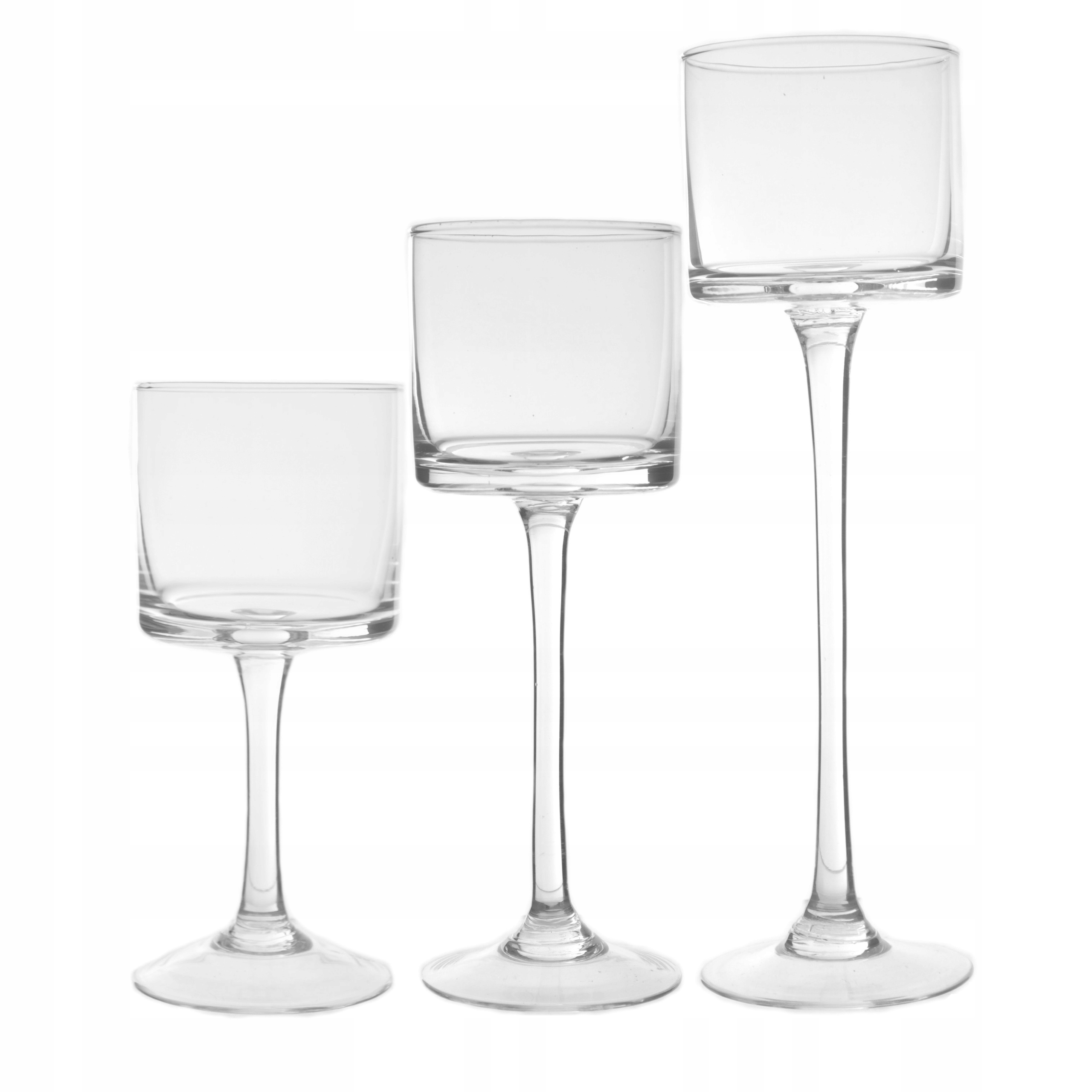 SZKLANY ŚWIECZNIK NA NÓŻCE 40 cm Marka Sigma-Glass