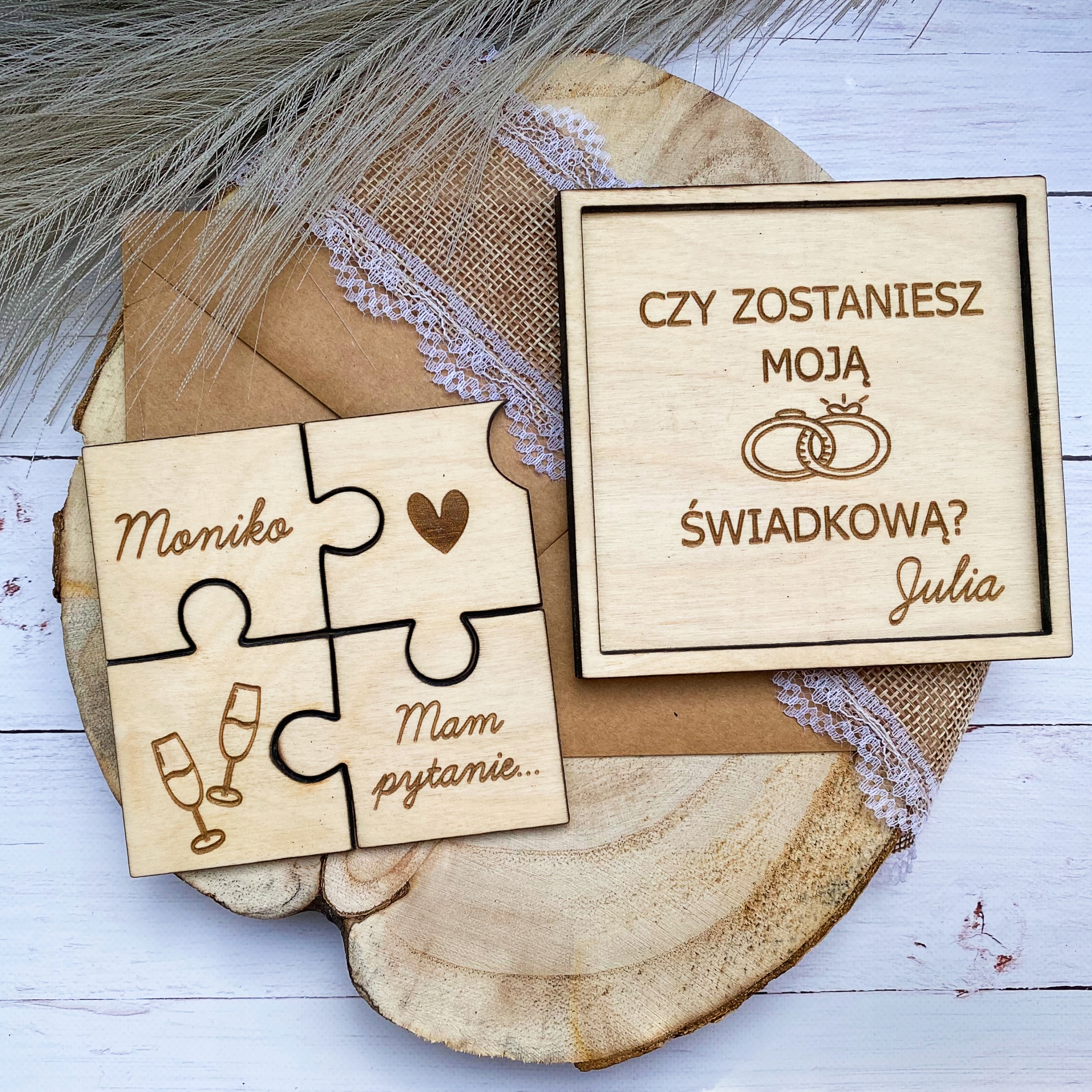 PUZZLE CZY ZOSTANIESZ MOJĄ ŚWIADKOWĄ PROŚBA KARTKA Liczba sztuk 1 szt.