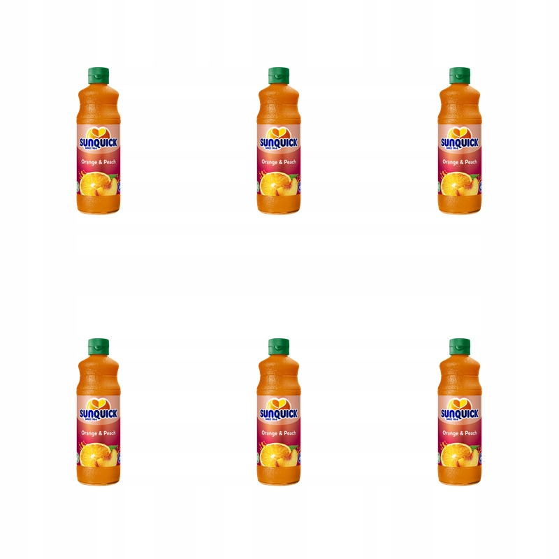 Sunquick nápojový koncentrát s příchutí pomeranče a broskve 700 ml X6
