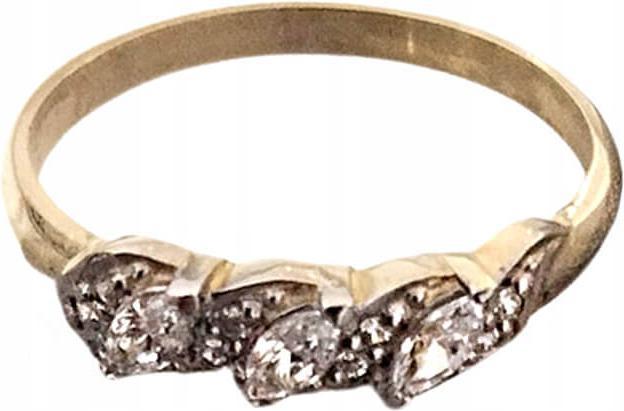 Zlatý prstýnek 585 s bílými zirkony 14r, elegantní design jako dárek