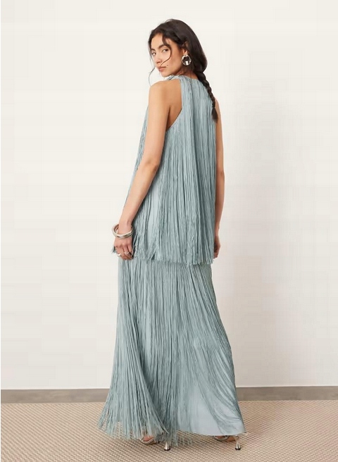 Zdobená Lichoběžníková Šaty Střapce Edition 40 L