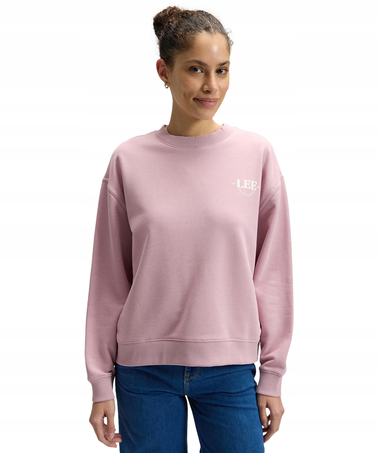 Mikina Lee Logo Sws 112377767 Soft Mauve M